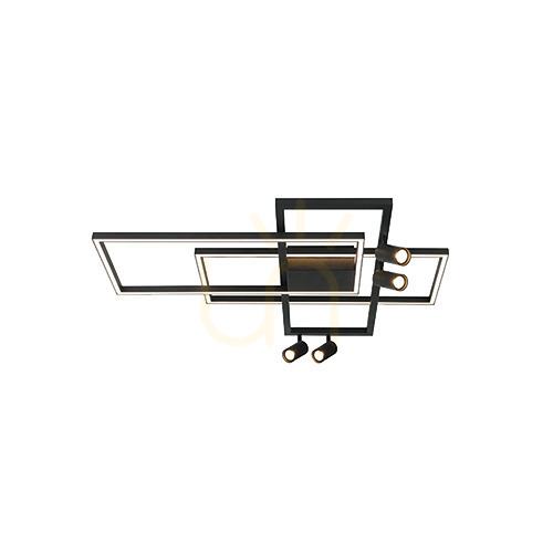 Pohled Stropní LED svítidlo Zambelis černé 32W+4x5W 3000K 90 cm Stropní LED svítidlo Zambelis černé 32W+4x5W 3000K 90 cm