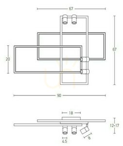 Stropní LED svítidlo Zambelis černé 32W+4x5W 3000K 90 cm 2 Stropní LED svítidlo Zambelis černé 32W+4x5W 3000K 90 cm small 2