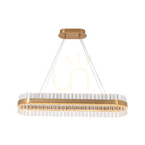 Závěsné LED svítidlo Zambelis 68W 3000K zlatý mat nerezové sklo small 1