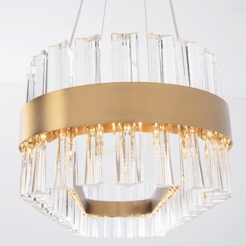 Kontrola Závěsné LED svítidlo Zambelis 68W 3000K zlatý mat nerezové sklo