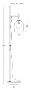 Stojací lampa G9 kouřové sklo černý mramor ZAMBELIS. small 2