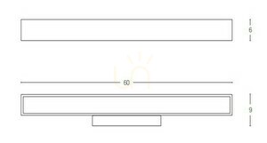 Nástěnné LED světlo Zambelis 15W 3000K černé IP44 60 cm small 2