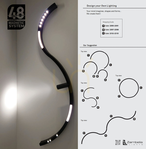 Kontrola Lištové svítidlo Zambelis 8W LED 3000K černé stmívatelné DALI