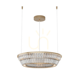 Závěsné LED svítidlo Zambelis 38W 3000K staromosaz kov-křišťál small 1