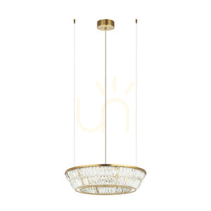 Závěsné LED svítidlo Zambelis 38W 3000K staromosaz kov-křišťál small 0
