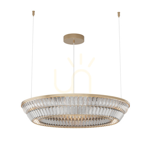 Kontrola Závěsné LED svítidlo Zambelis 55W 3000K kov/krystal antická mosaz
