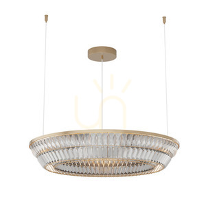 Závěsné LED svítidlo Zambelis 55W 3000K kov/krystal antická mosaz small 1