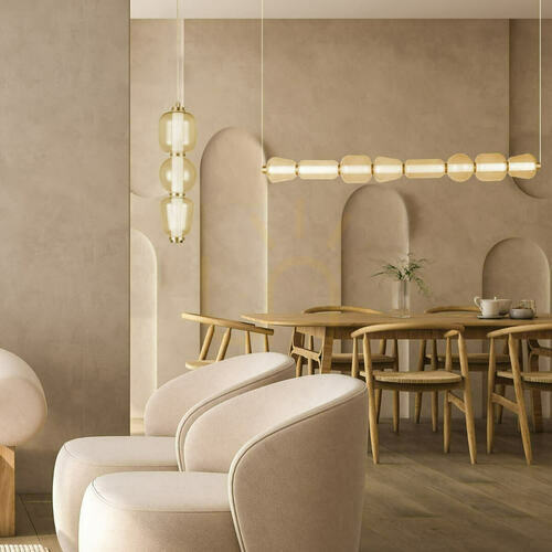 Kontrola Závěsné LED svítidlo Zambelis 12W 3000K zlaté sklo, 41,5 cm