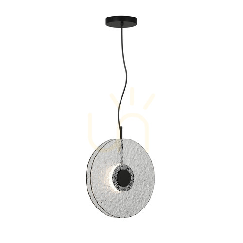 Kontrola Závěsné LED svítidlo Zambelis 11W 3000K černé matné, čiré sklo Ø35 cm