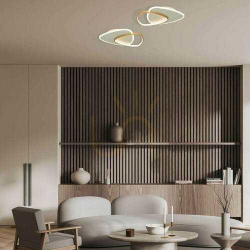 Kontrola Stropní LED svítidlo Zambelis 36W 3000K zlatá matná bílá IP20 dimmable