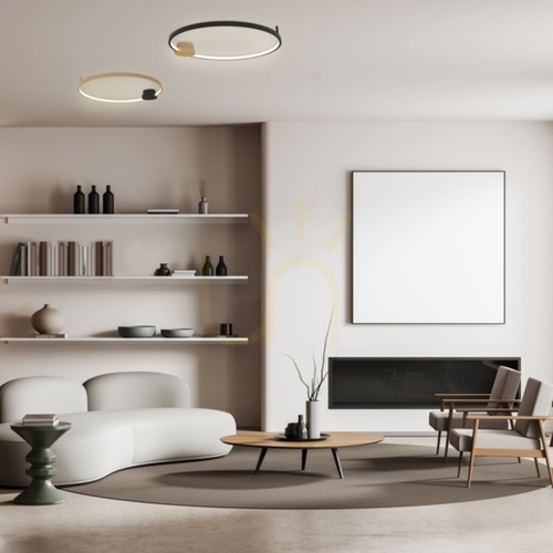 Kontrola Stropní LED svítidlo Zambelis 24W 3000K černé se zlatým prstencem