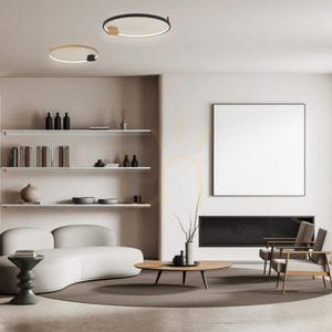 Stropní LED svítidlo Zambelis 32W 3000K černo-zlaté kruhové small 0