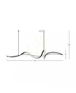 Závěsné LED svítidlo Zambelis 23109, matně černé, 140 cm, 27 W, 3000 K small 2