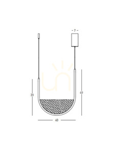 Závěsné LED svítidlo Zambelis 23165 28 W, 40 cm, matné zlato a šampaňské sklo small 2
