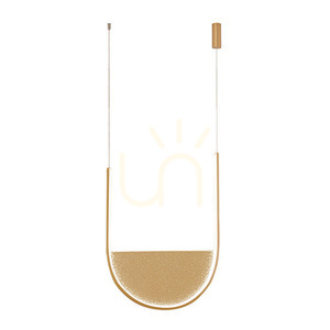 Závěsné LED svítidlo Zambelis 23165 28 W, 40 cm, matné zlato a šampaňské sklo small 0