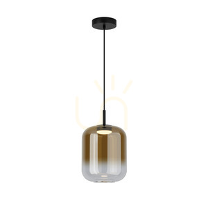 Závěsné LED svítidlo Zambelis 12W 3000K černo-zlaté sklo small 1