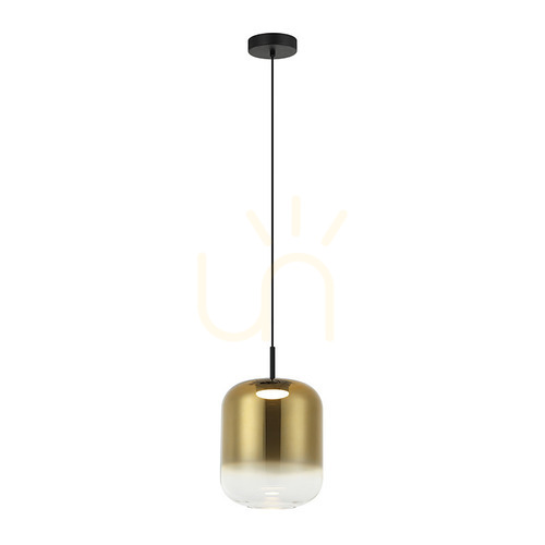 Kontrola Závěsné LED svítidlo Zambelis 12W 3000K černo-zlaté sklo