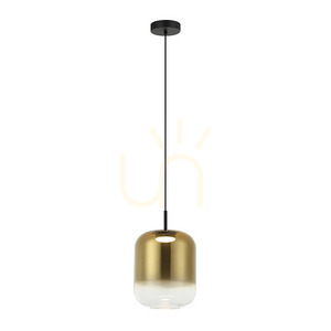 Závěsné LED svítidlo Zambelis 12W 3000K černo-zlaté sklo small 0