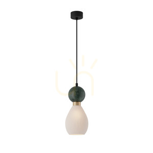 Závěsné svítidlo Zambelis E14 15W černé zelený mramor mosaz small 1