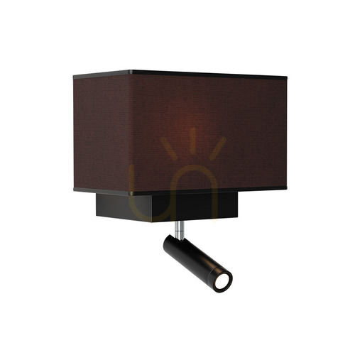 Kontrola Černé nástěnné svítidlo se čtecí lampou Zambelis H59 LED 3 W + E27 max. 40 W USB