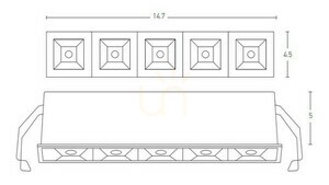 Zápustné svítidlo Zambelis S086 LED 11 W 3000 K, 5komorový grill, bílo-černé, 770 lm small 1