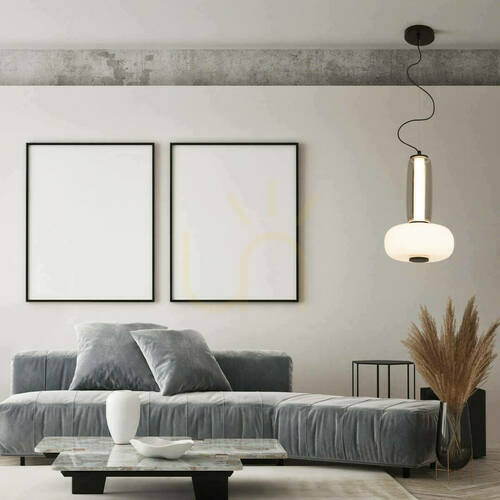 Kontrola Závěsné LED svítidlo Zambelis 23W 3000K černé matné sklo opál 32 cm