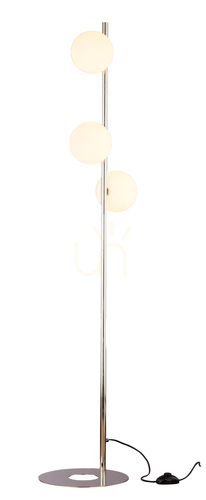 Kontrola Stojací lampa Jupiter FEME 1939 v niklu 3×G9