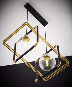 Závěsné svítidlo Jupiter FIORI zlaté/černé, 2×G9, 14 W, 51 cm, 2029 small 5