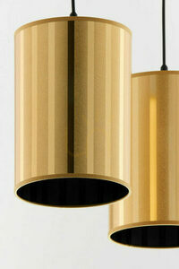 Závěsná lampa Jupiter CORTINA 2091 zlatá, 2 válcová stínidla na liště 50 cm, 2x E27 small 12