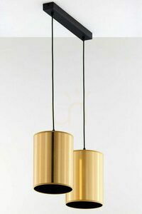Závěsná lampa Jupiter CORTINA 2091 zlatá, 2 válcová stínidla na liště 50 cm, 2x E27 small 2