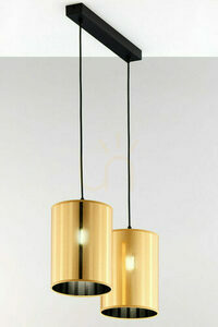 Závěsná lampa Jupiter CORTINA 2091 zlatá, 2 válcová stínidla na liště 50 cm, 2x E27 small 3