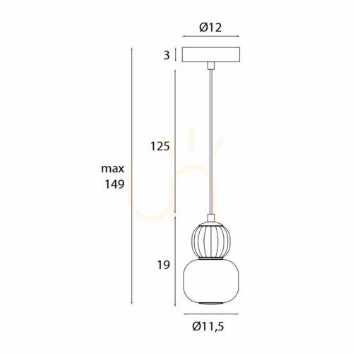 Kontrola Závěsné světlo Max Light Modern P0625 LED 5W černé opálové sklo 11,5 cm