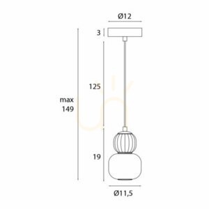 Závěsné světlo Max Light Modern P0625 LED 5W černé opálové sklo 11,5 cm small 0