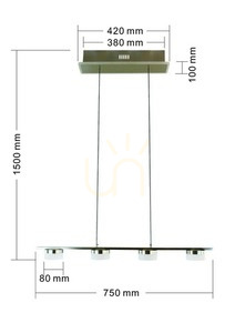 Závěsné svítidlo CASSIS LED se 4 zdroji 24 W 3000 K, matný nikl, 75 cm – Aviano 7066-503 small 4