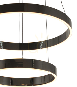 Závěsné svítidlo Aviano MARLING 6072-305, dva kruhy Ø 60 a 40 cm, LED 72 W 8200 lm 3000K, černý chrom small 1