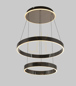 Závěsné svítidlo Aviano MARLING 6072-305, dva kruhy Ø 60 a 40 cm, LED 72 W 8200 lm 3000K, černý chrom small 0