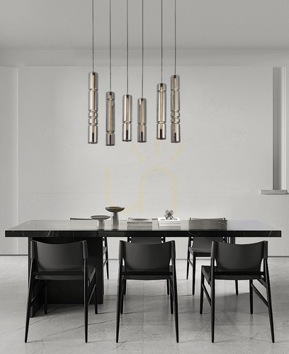 Kontrola Závěsné svítidlo Aviano CILINDRO 6223-0610, 6 stínidel, LED 54 W 3000 K, černé