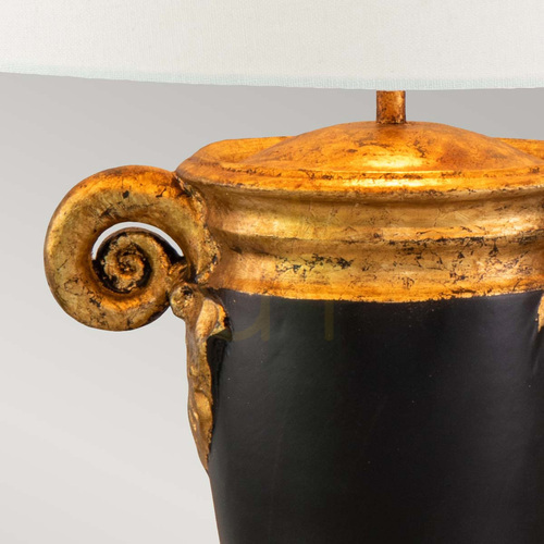 Kontrola Stolní lampa Gallier - 1 světelný zdroj - černá a zlatá Elstead