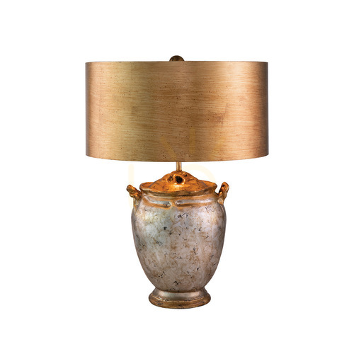 Kontrola Stolní lampa Elstead Flambeau Jackson, starožitné stříbro a zlato, 1×E27
