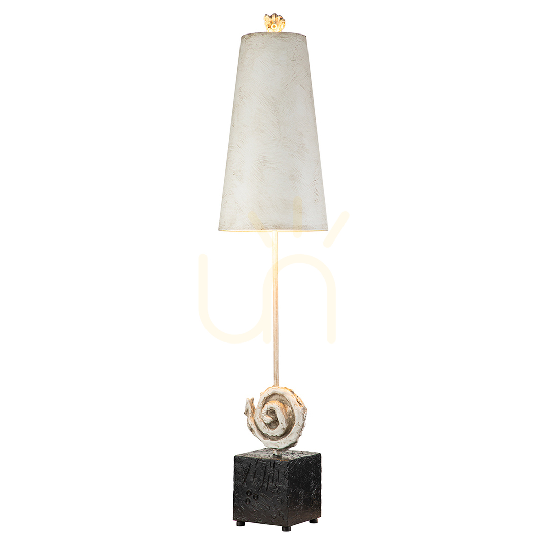 Kontrola Stolní lampa Swirl - 1 světelný zdroj - bílá / černá Elstead Stolní lampa Swirl - 1 světelný zdroj - bílá / černá Elstead
