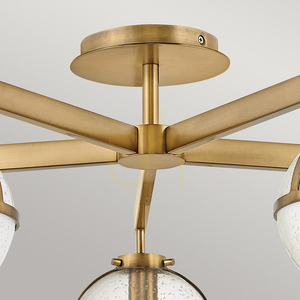 Stropní svítidlo Hollis 5xE14 – mosaz Heritage Brass, sklo s bublinkami – Hinkley / Elstead small 2