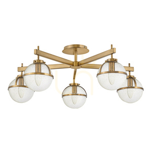 Stropní svítidlo Hollis 5xE14 – mosaz Heritage Brass, sklo s bublinkami – Hinkley / Elstead small 0