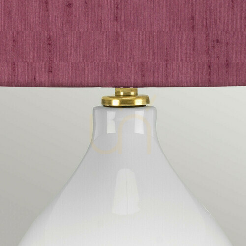 Kontrola Stolní lampa Isla s fialovým stínidlem - 1 zdroj světla - bílá / stařená mosaz Elstead