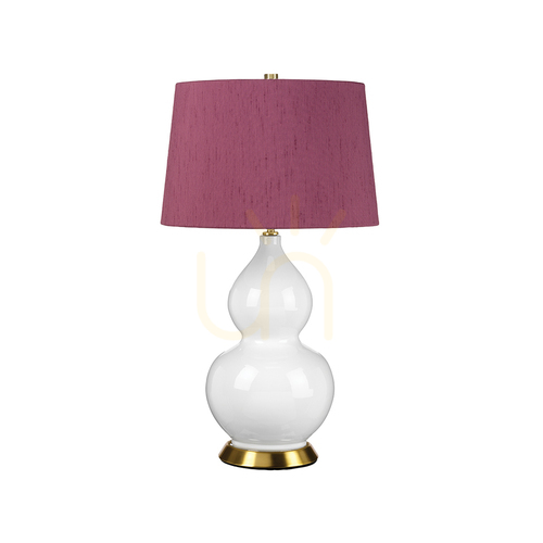 Kontrola Stolní lampa Isla - 1 světelný zdroj - bílá / staromosaz Elstead