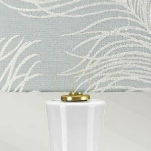 Stolní lampa Milo - 1 světelný zdroj - bílá / patinovaná mosaz, stínidlo s pírky Duck Egg Blue Elstead small 2