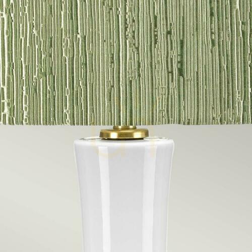 Kontrola Stolní lampa Milo - 1 světelný zdroj - bílá / patinovaná mosaz / zelené stínidlo Elstead