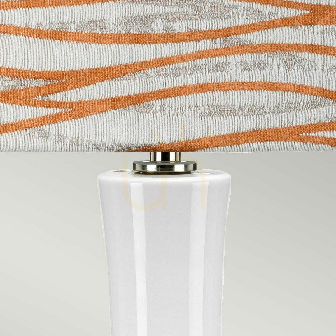 Náhled Stolní lampa Milo - 1 světelný zdroj - bílá / leštěný nikl Elstead Stolní lampa Milo - 1 světelný zdroj - bílá / leštěný nikl Elstead