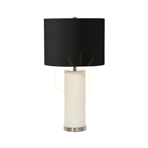 Kontrola Stolní lampa Elstead Ripple bílá s černým stínidlem E27