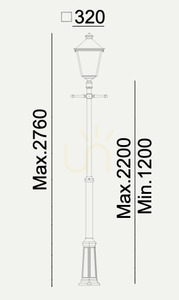 Zahradní / parková lucerna IP54 LONDON BIG 4127BL černá LED 14,6W 4000K - prémiová NORLYS. small 1