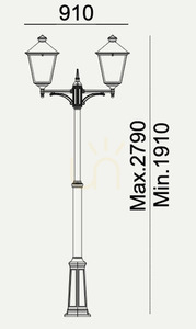 Zahradní / parková lucerna IP54 LONDON BIG 4131BL černá LED 2x13,4W 4000K - prémiová NORLYS. small 2